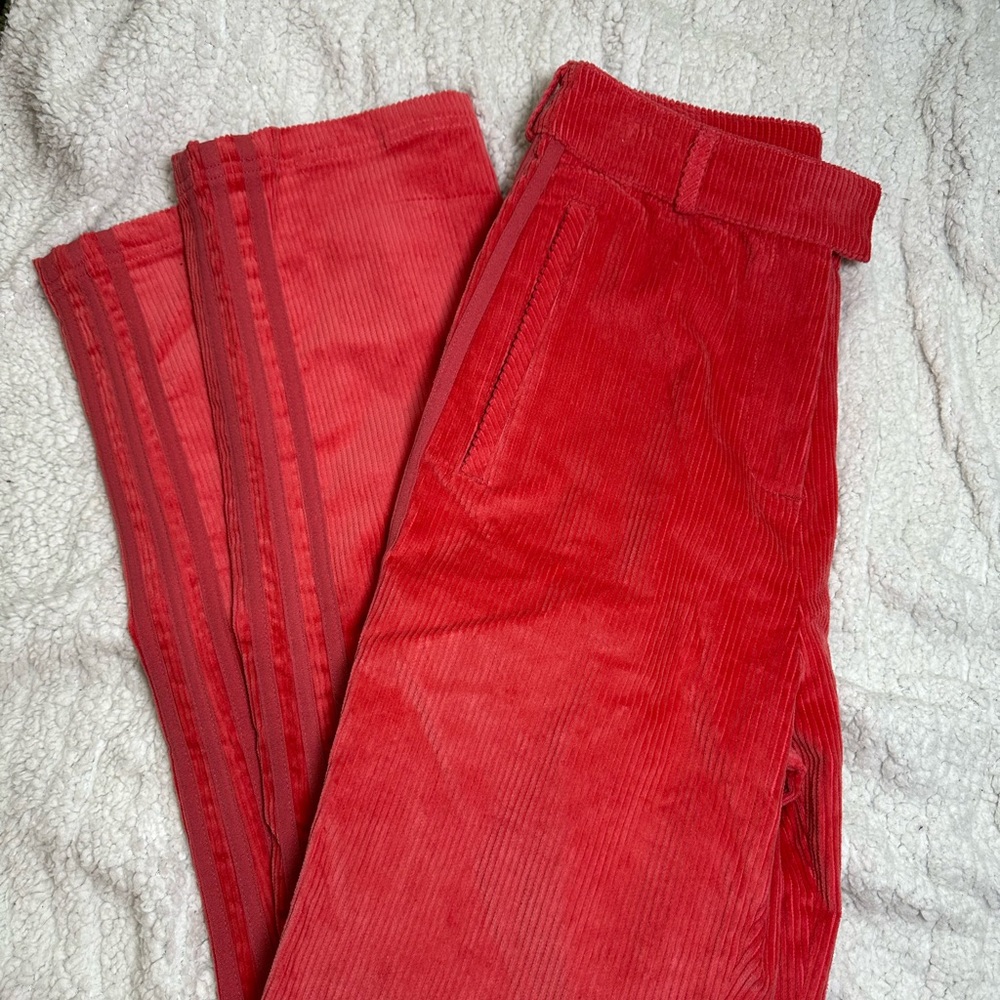 Adidas corduroy slacks | size XS | coral